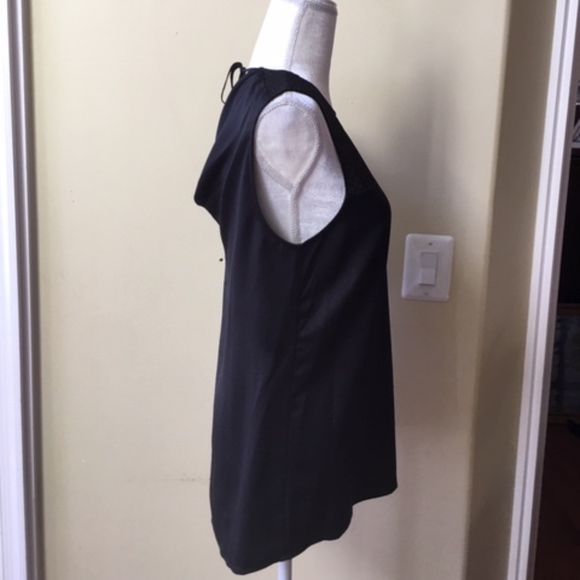 Cooper & Ella Black Crepe Draped Back Crepe Top - Picture 5 of 8